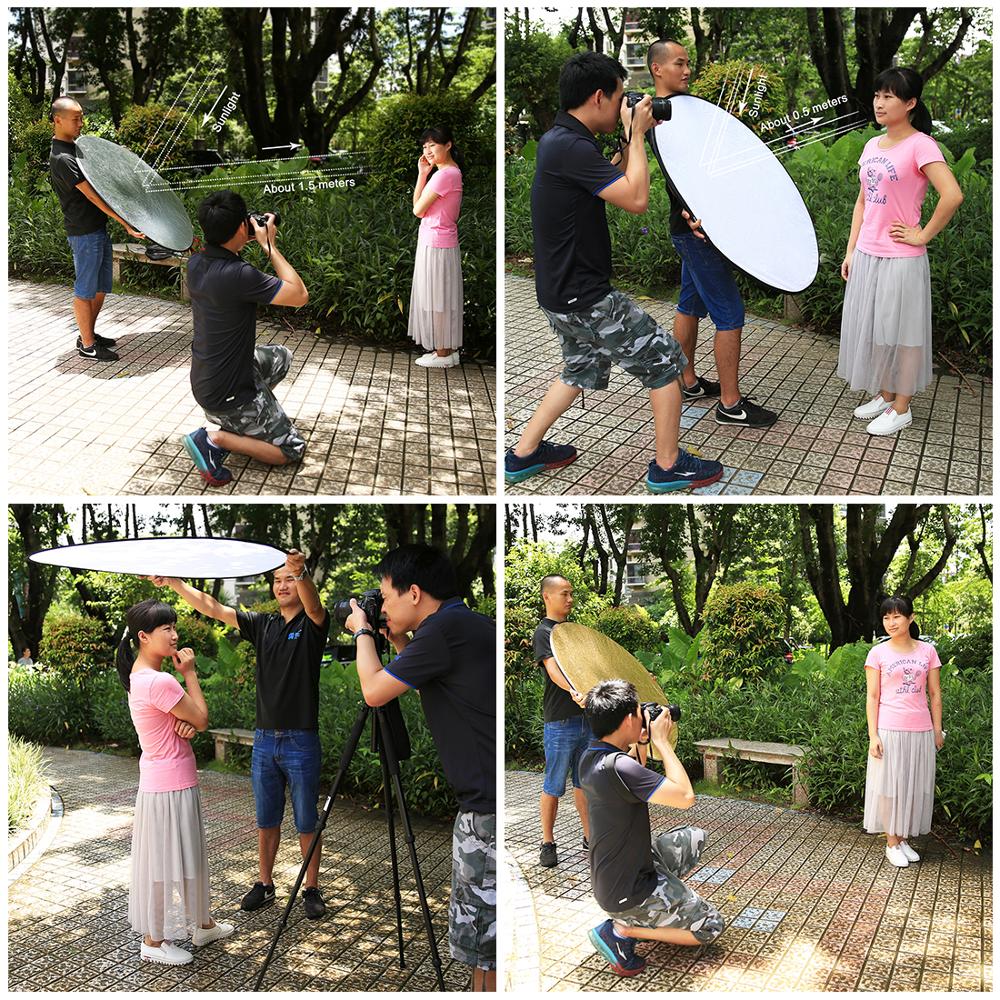 Puluz 5 in 1 multi opvouwbare fotostudio achtergrond reflectorbord panelen draagbare opvouwbare ronde fotografie reflector