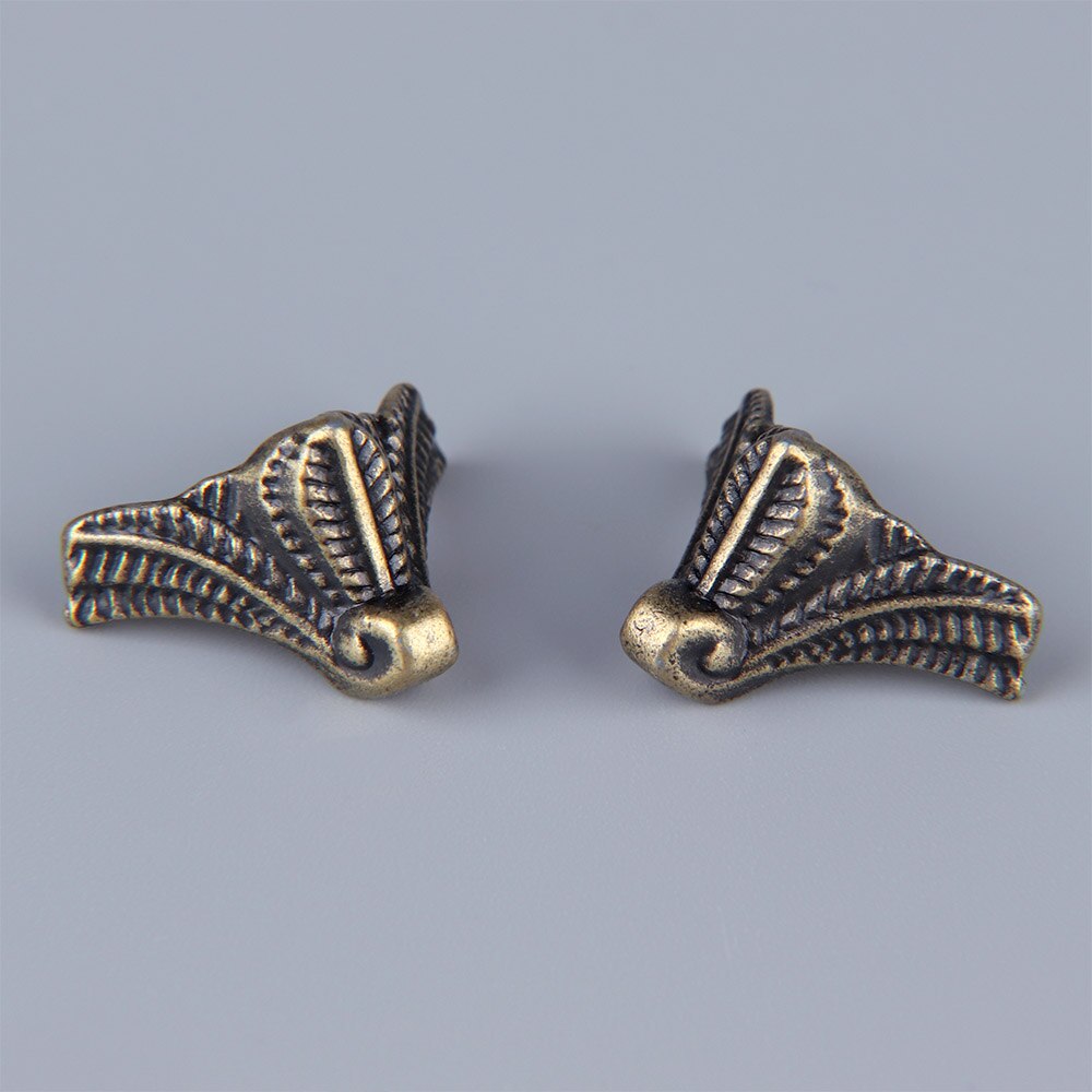 4Pcs Antique Corner Protector Box Wood Case Decorative Feet Leg Corner Bracket Furniture Hardware Chinese Crafts