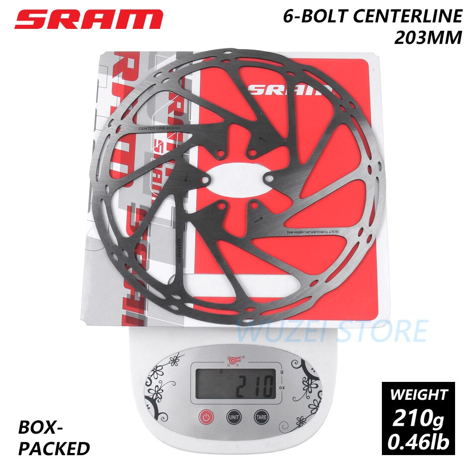 SRAM AVID línea central de disco de freno de G3/160/180/203mm HS1 6 tornillos rotor CNTRLN XR redondeado discos rotores Centro de bloqueo de disco 1 pieza: CENTERLINE 203 Boxed