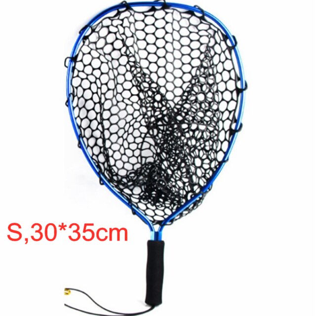 Telescopic Fishing Net Aluminum Alloy Landing Net Hand Net Telescoping Pole Folding Nets Network Fish Tackle Tools: S Blue
