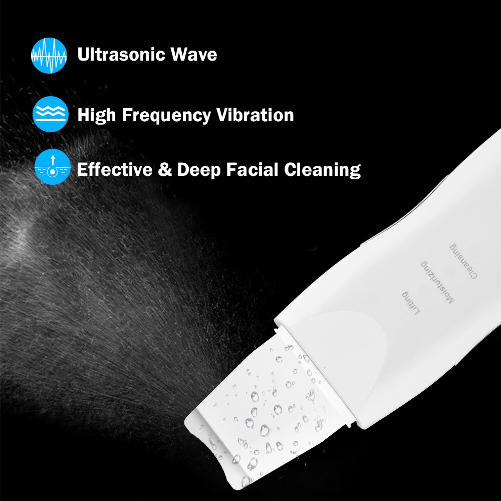 Máquina de limpeza, esfoliação e purificação ultrassônica, limpa profundamente os poros da pele do rosto