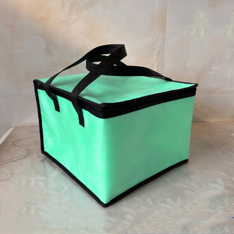 Insulated Thermal Cooler Bag Lunch Time Sandwich Drink Cool Storage Big Square Chilled Zip 4 Persons Tin Foil Food Bags Coffee: Green