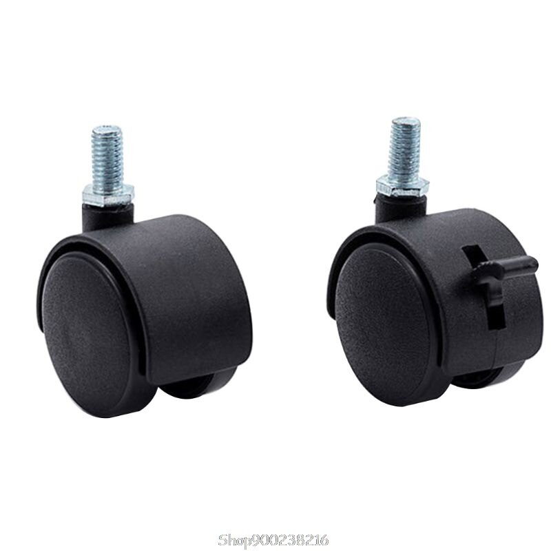10Pcs/set Screw Furniture Universal Wheel Swivel Caster Wheels with Brake Protection for Home Hardware D24 20