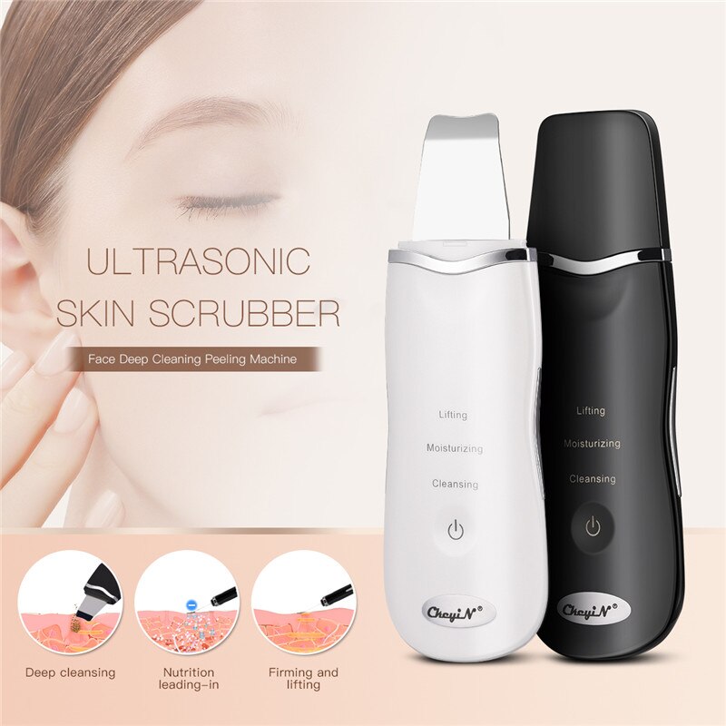 Ems Mesotherapie Rf Led Photon Draai Facial Massager + Ultrasone Huid Scrubber Diepe Gezicht Cleaning Pore Cleaner Schoonheid Machine