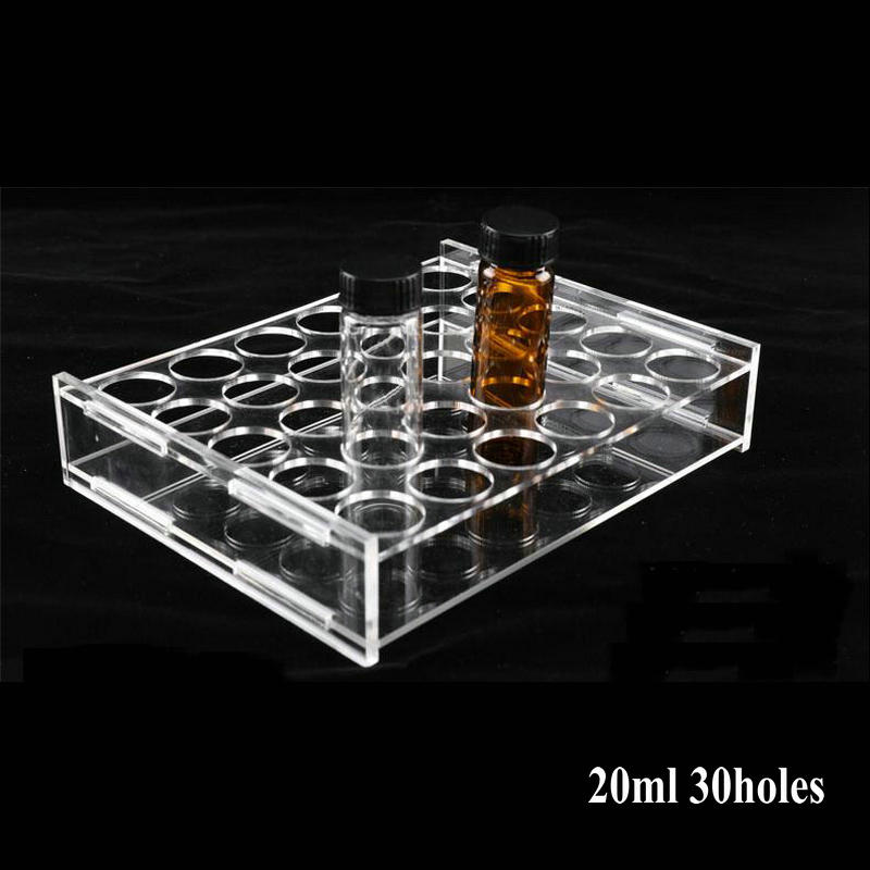 30Holes Lab Sample Bottle Rack Reagent Vials Holder Perspex Chromatographic Bottle Rack 2/3/5ml/10ml/20ml-60ml For Laboratory
