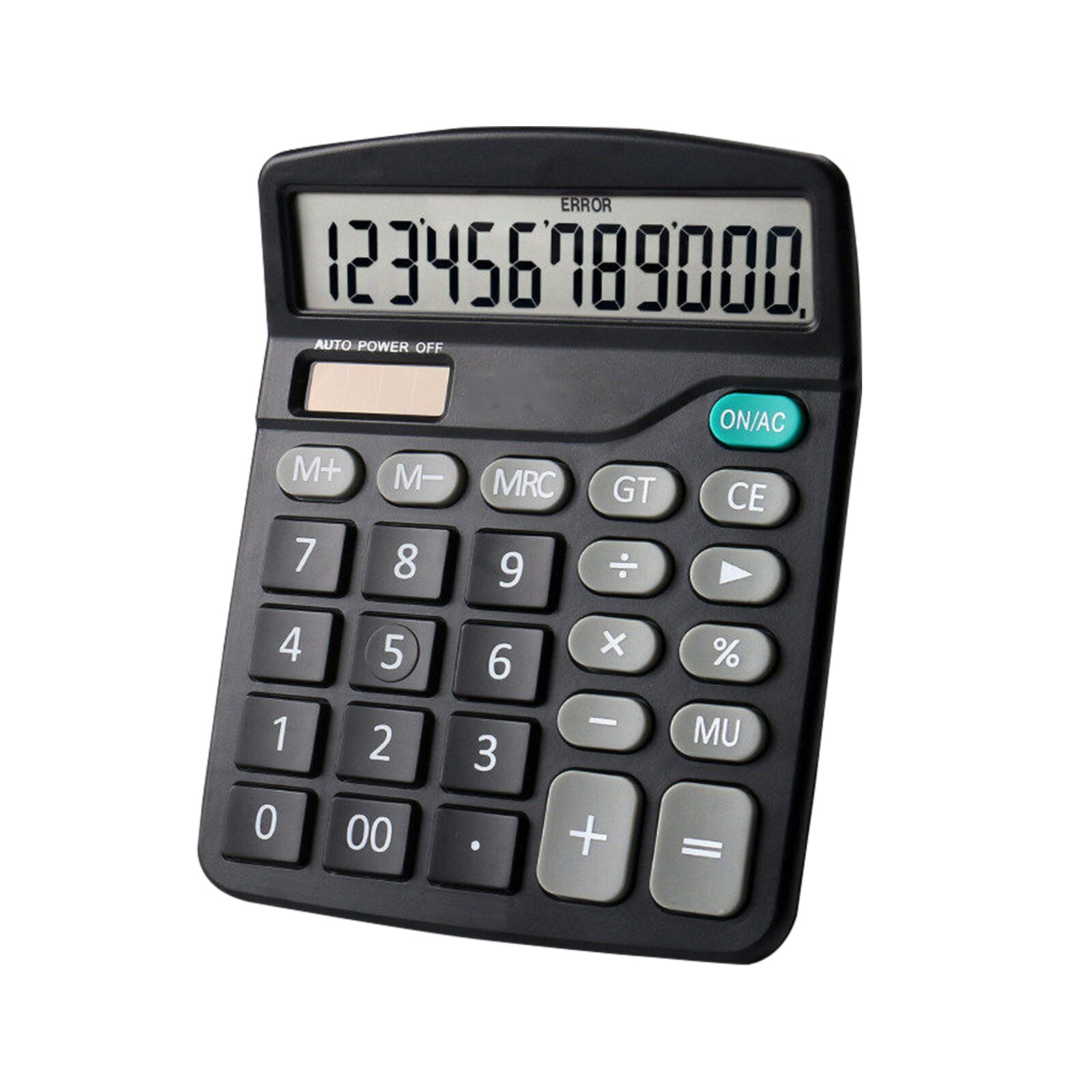 Desktop Calculator Standard Function Calculator with 12-Digit Large LCD Display Solar & Battery Dual Power for Home Basic Office: Black