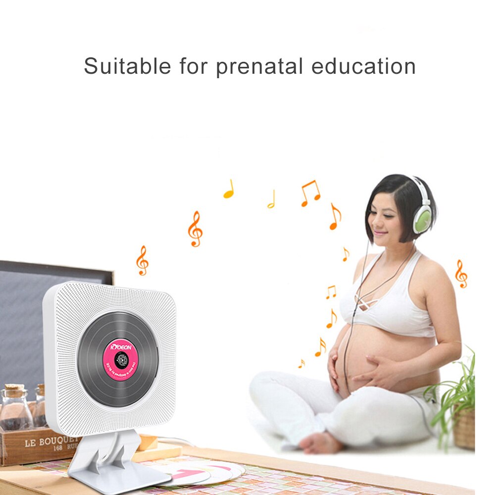 Wall Mounted CD Player Surround Sound FM Radio Bluetooth USB MP3 Disk Music Player Remote Control Stereo Home Speaker Portable