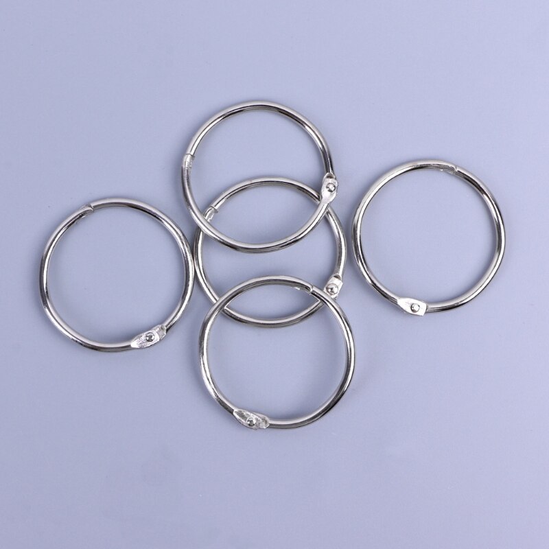 10pcs Metal Binder Ring Loose Leaf Book Binder Hoop Ring Multifunctional Keychain Circle Book Binder Hoop Office Binding Supply