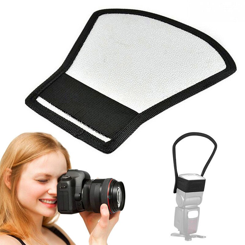Kamera flash diffuser sølv hvid reflektor til canon nikon speedlite fotografering tilbehør lys fotografering