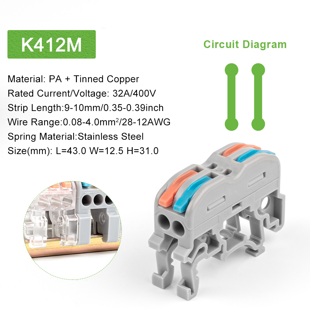 Din Rail Draad Connector Snelle Universele Compacte Elektrische Kabel Led Licht Lamp Conector Geleider Terminal Blok 2/3pin: MULTI