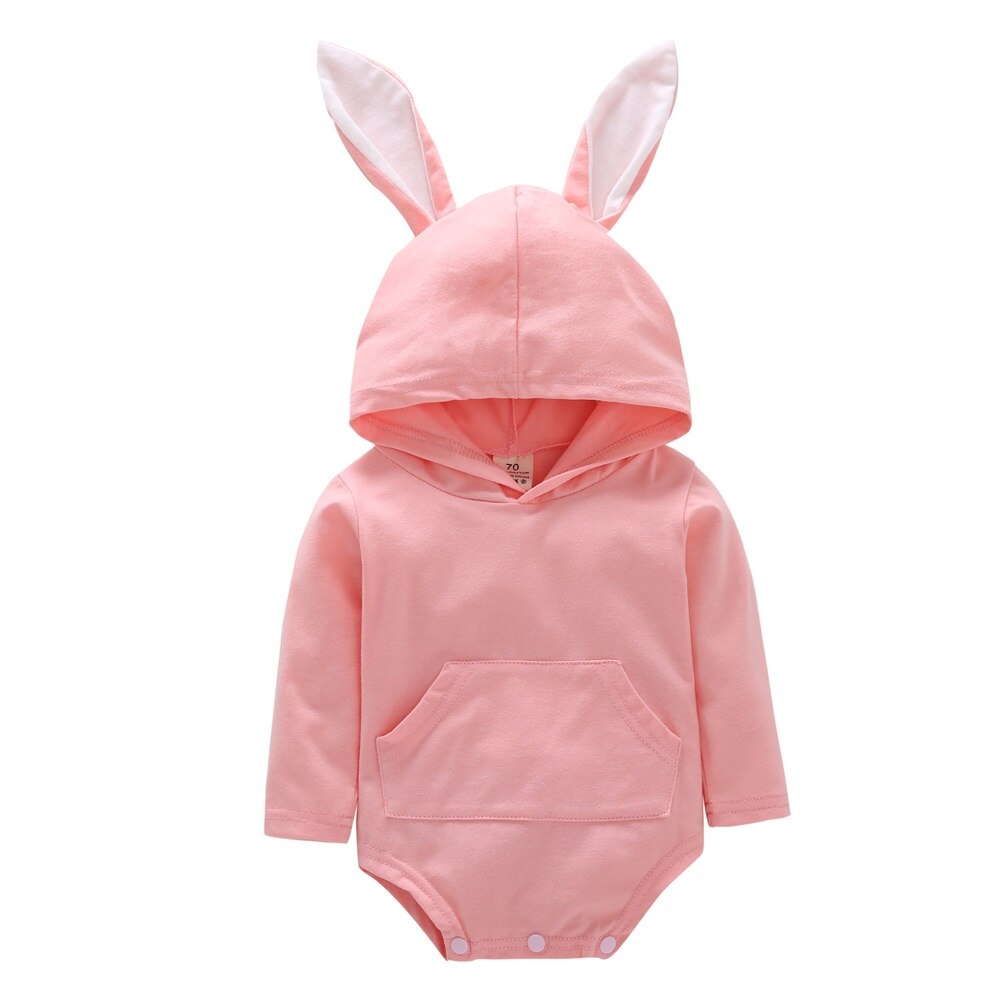 Neue Frühling Herbst Baby Karosserie lang Ärmel Baumwolle Kaninchen Art 3D Solide Patchwork Mädchen Junge Jumper freundlicher Baby Outfits Kleidung: Weiß / 12m