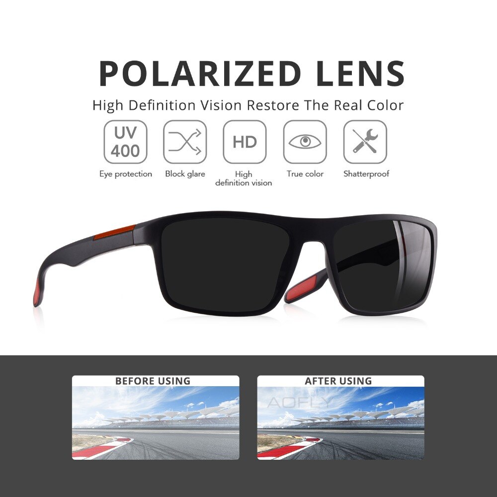 AOFLY ultra-léger TR90 lunettes De soleil polarisées hommes pilote nuances mâle Vintage lunettes De soleil pour hommes Spuare lunettes Gafas De Sol