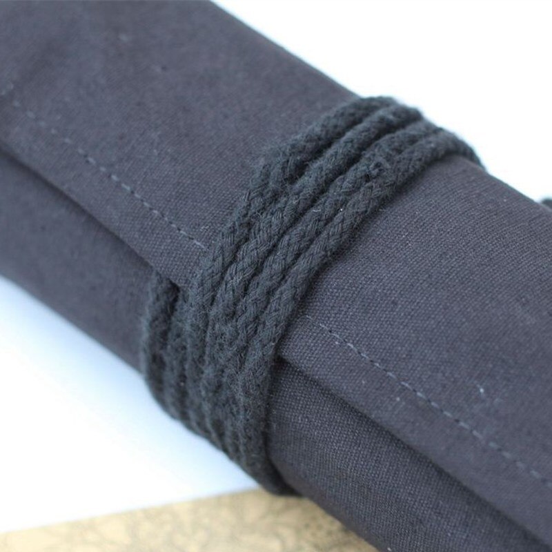 Canvas Roll-Up Pencil Bag Grote Capaciteit Potlood Pen Schilderij Borstel Opslag Houder Bag Briefpapier Scholieren Arts Supplies