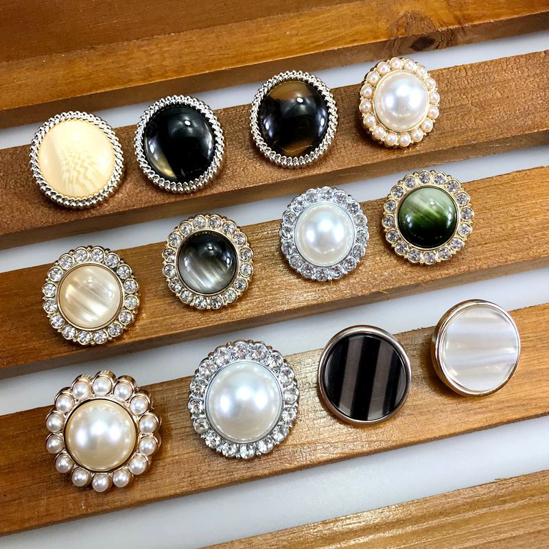 Hl 5 stk 20mm-25mm overtrækstrøje perle rhinestone plating knapper skaft gør-det-selv beklædning sytilbehør