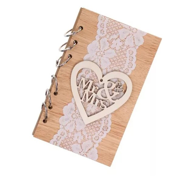 Årsdagen dekoration agenda för bröllopspar, anteckningsbok trä anteckningsbok