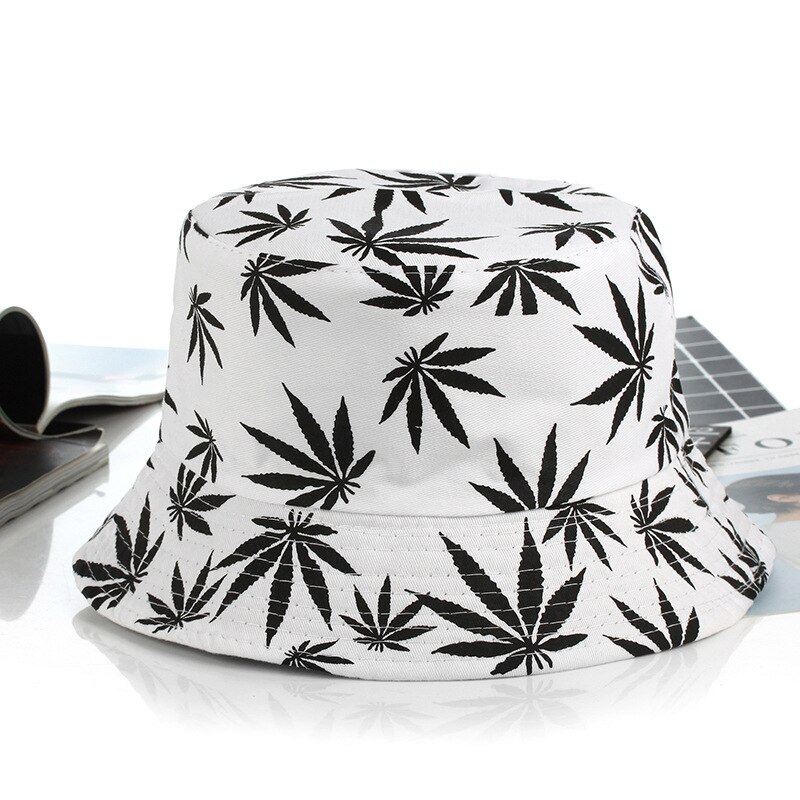 Sombrero con forma de cubo para hombre y mujer, gorra de hoja de arce con forma de cubo para hombre y mujer, gorro de Hip Hop callejero, gorros planos de hoja de verano, sombreros deportivos de pescador, Unisex, 1 Uds.