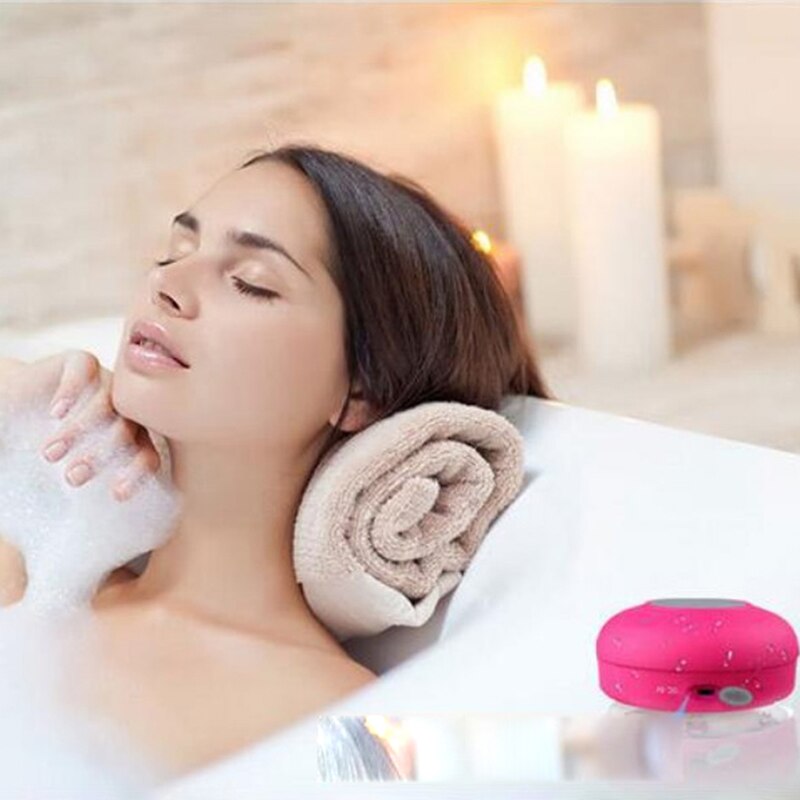 Vattentät bluetooth högtalare bärbar sucker trådlös mini stereo bas trådlös subwoofer handsfree badrum högtalare 1 st