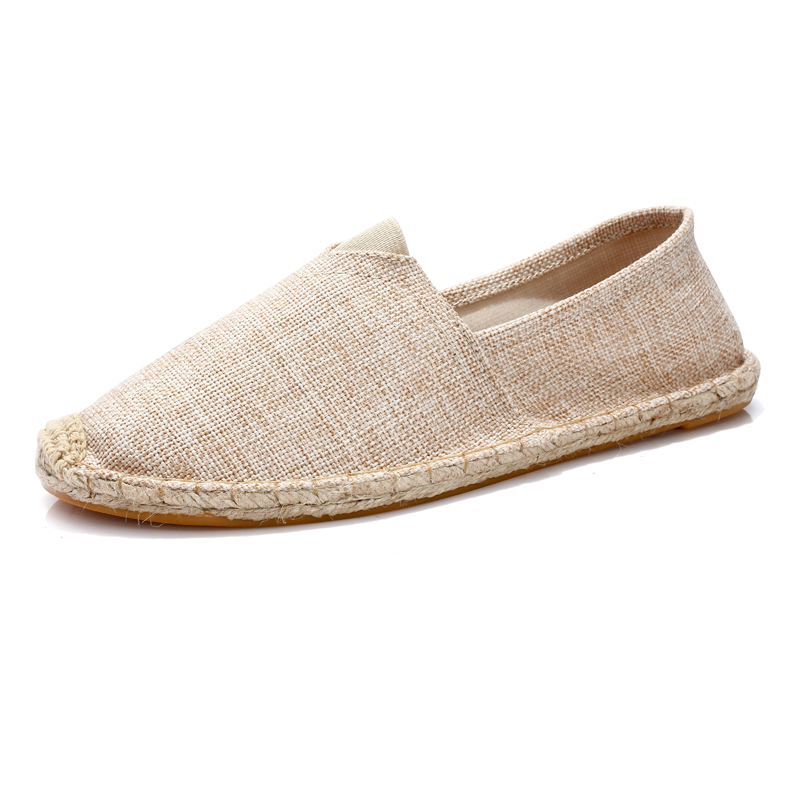 Scarpe da donna in lino da cucire Mocassini slip on Scarpe casual Espadrillas da uomo Scarpe basse in tela di canapa Calzature da guida per pescatore taglie forti