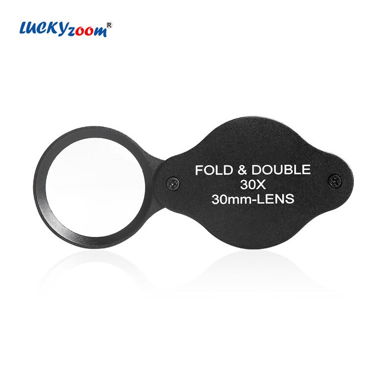 All-Optical Handheld Magnifier 30X30 Zeiss Lens Magnifying Glass Black Metal Folding Magnifying Portable Magnifier Jewelry Loupe