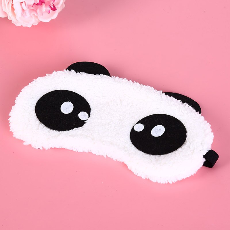 1pc tegnefilm panda afslappende is eller komprimeret øjenskygge sovemaske sort maskebandage på øjnene til at sove