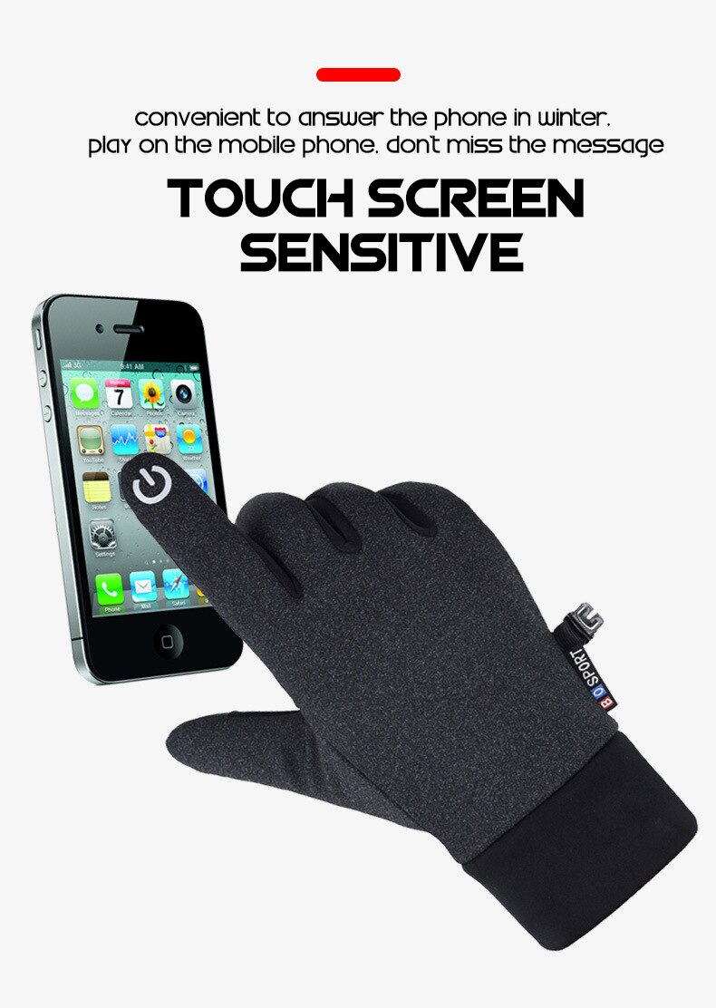 Guantes de invierno FANGBLUE para hombre, guantes para ciclismo, ciclismo, esquí, pantalla táctil, accesorios de pesca antideslizantes, impermeables, Unisex