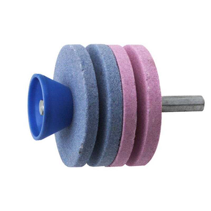 56MM Faster Lawn Mower Sharpener Lawnmower Blade Sharpener Universal Grinding Drill Universal Grinding Drill Cuts: 4 layers