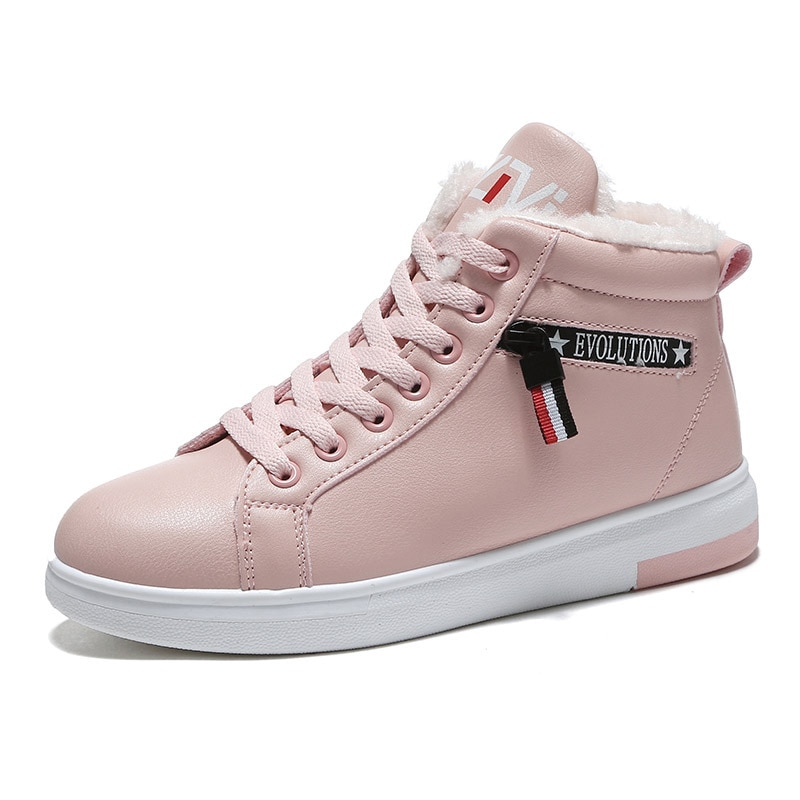 Winterlaarzen dames enkellaarsjes warme pu pluche winter damesschoenen sneakers flats veterschoenen korte sneeuwlaarzen dameslaarzen