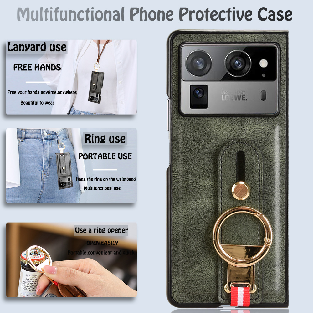 Luxe leren flip-wallet telefoonhoesje voor tecno phantom v fold 2 met standaardfunctie  ae10 op ae10op kaarthouder 2 ae10-