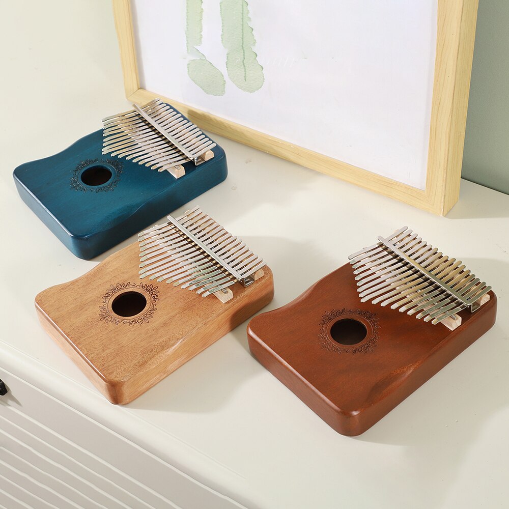 Kalimba 17 Key Finger Thumb Piano Music Box Mbira Mini Calimba Musical Instrument Mahogany Wooden Africa 30 key Machine 21 Keys: 01 remark color