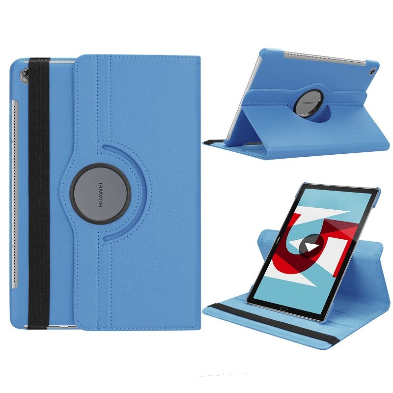 Dla Huawei MediaPad M5 10.8 calowy pokrowiec na Tablet Huawei MediaPad M5 Pro 10 10.8 "360 obrotowy stojak odwróć Pu skórzane etui: M5 10.8 light blue