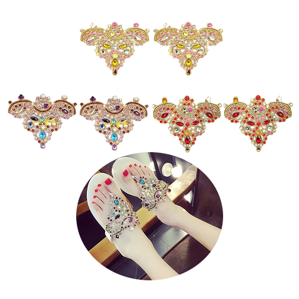 Schoenclips met strass steentjes, gesp met kristalbedels, verwijderbare schoendecoratie - verpakking van  of 2