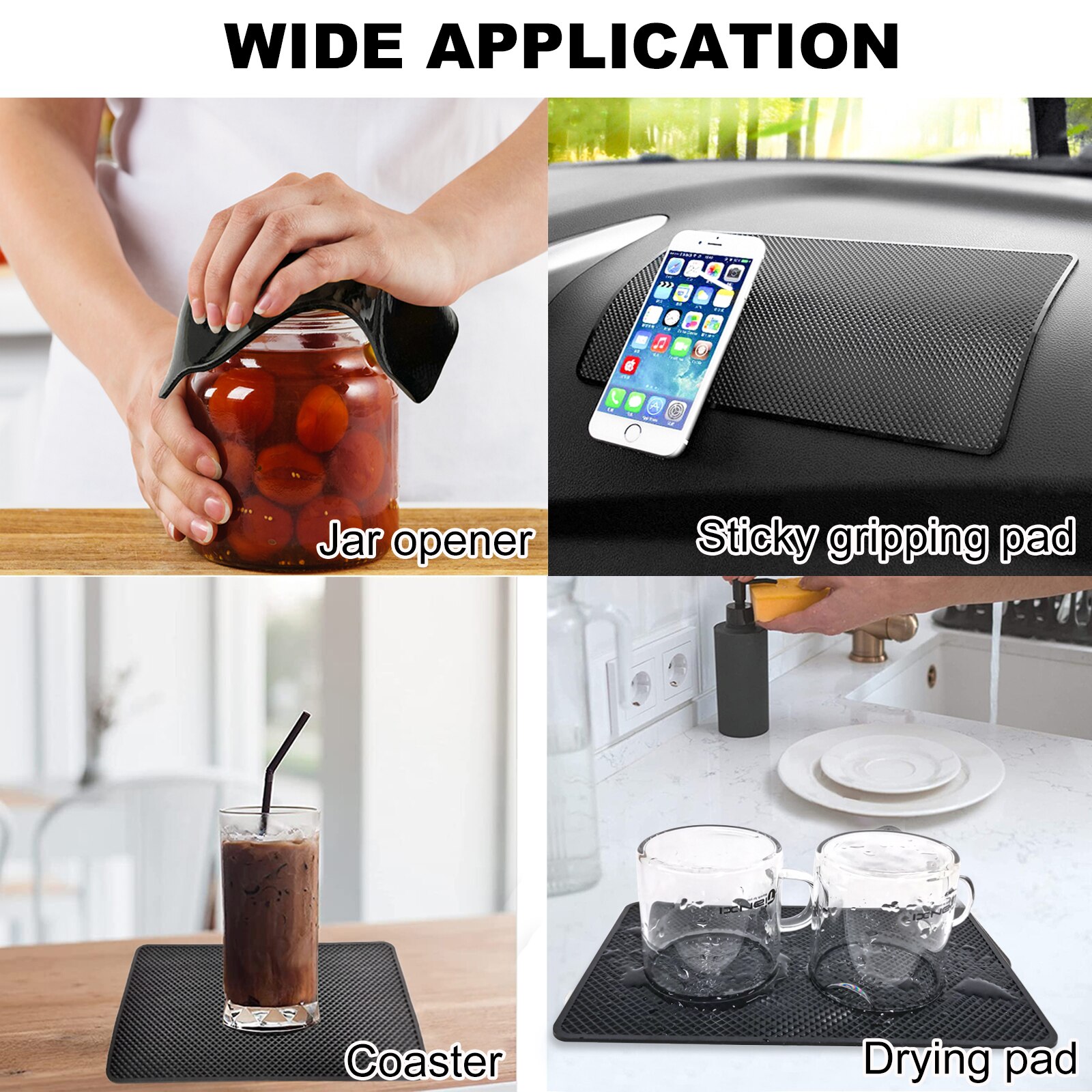 2Pcs Jar Opener Gummi Jar Greifer Pads Multi-zweck Nicht Slip Matte Deckel Flasche Opener Für schwach oder Arthritischen Hände
