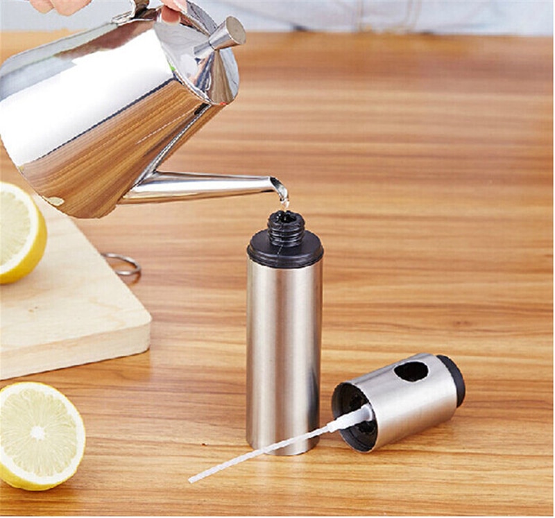 Nuttig Draagbare Olijfolie Spray Fles Rvs Azijn En Olijfolie Pomp Bbq Koken Tool