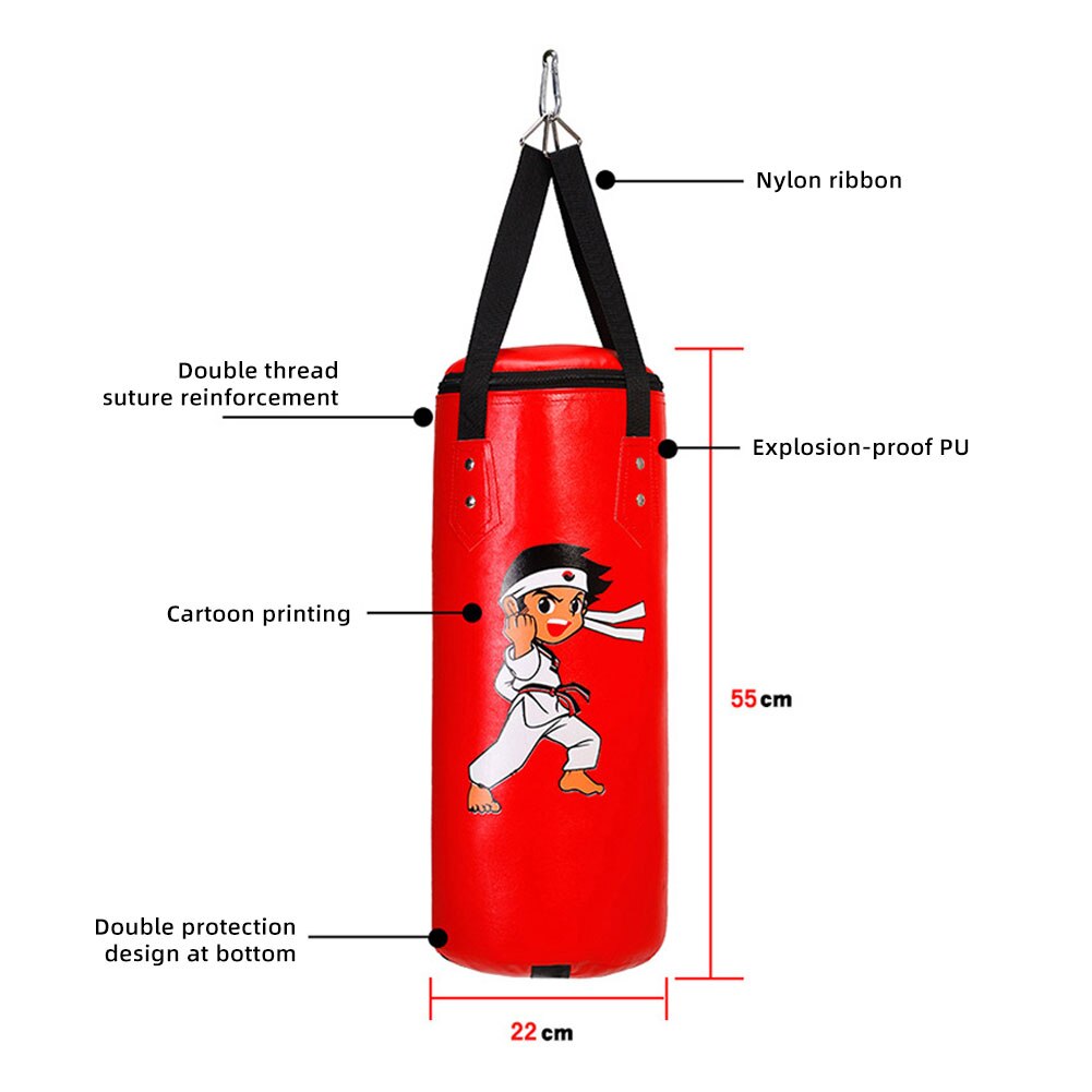 Empty Kids Boxing Sandbag Home Fitness Hook Hanging Kick Punching Bag Boxing Training Fight Karate Punch Muay Thai Sand Bag
