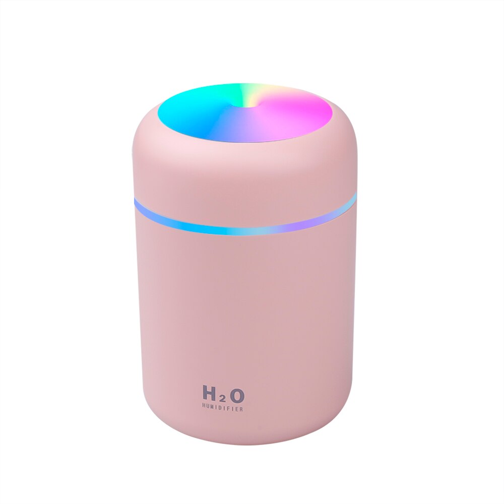 Humidificador de aire USB para coche de 300mL con difusor de Aroma de luz LED, Mini difusor purificador de aire, nebulizador para Auto oficina en casa: Pink