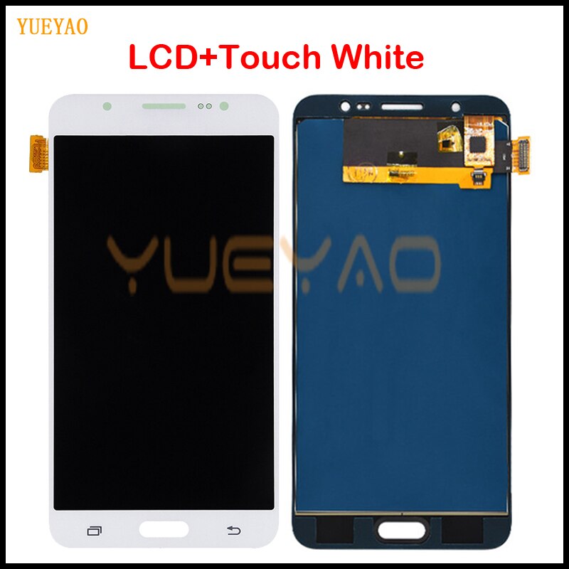 LCD Screen Replacement for Samsung Galaxy J7 J710 - Adjustable Brightness Display + Touch Digitizer Assembly: LCD White NoGift