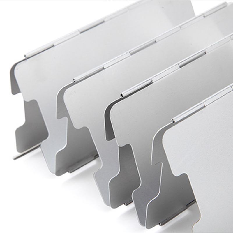 10 Plates Wind Shield Outdoor Camping Cookware Wood Stove Pot Set Stainless Steel Tableware Folding Wind shield Screen