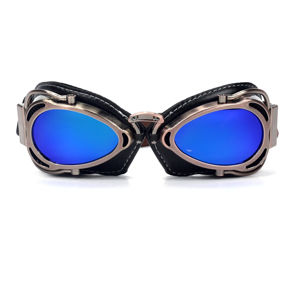 Mooreaxe motorzonnebril voor harley chopper cruiser scooter bob motorrijden racebril pilotenhelmbril: Blauw