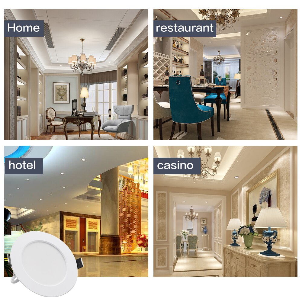 LED Downlight 7W 9W 12W 15W 18W Round Recessed Lamp AC 220V 230V 240V Recessed Ceiling Spotlight Indoor LED Spot Lights Lighting