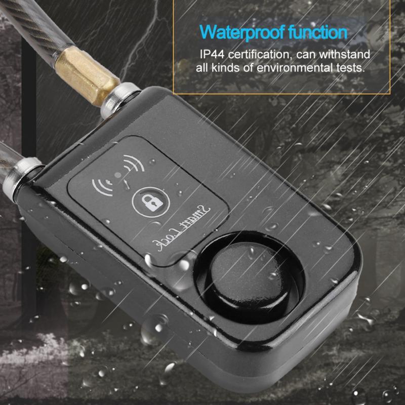 80cm Smart Keyless Bluetooth Lock Waterproof 110dB Wire Rope anti-theft Alarm Bicycle Lock