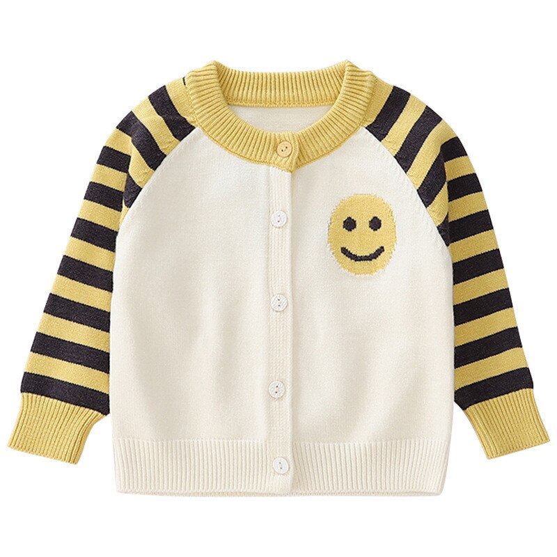 Herfst Winter Peuter Baby Jongens Meisjes Gebreide Trui Voor Jongens Vest Jas Kinderen Truien Jongens Kleding Met Smiley Tops 1-3 Y