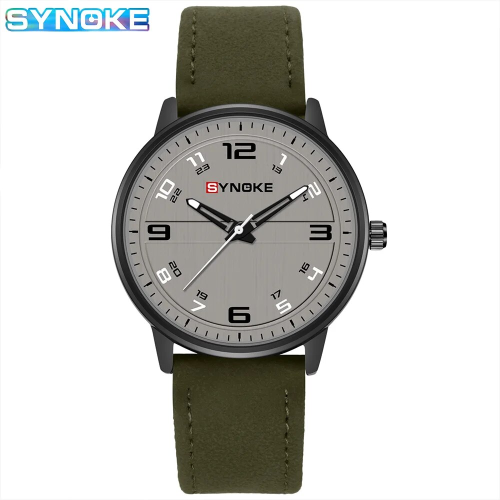 SYNOKE-reloj de cuarzo para hombre, cronógrafo Retro con correa de negocios, sencillo, deportivo, no mecánico
