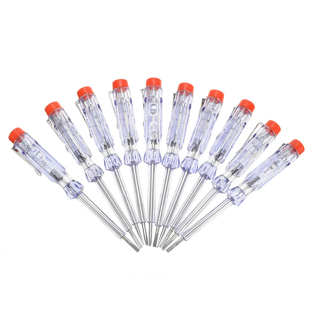 10pcs/set Current Tester 110-250V Phase Electrical Voltage Tester Screwdriver Durable Measurement Analysis Instruments