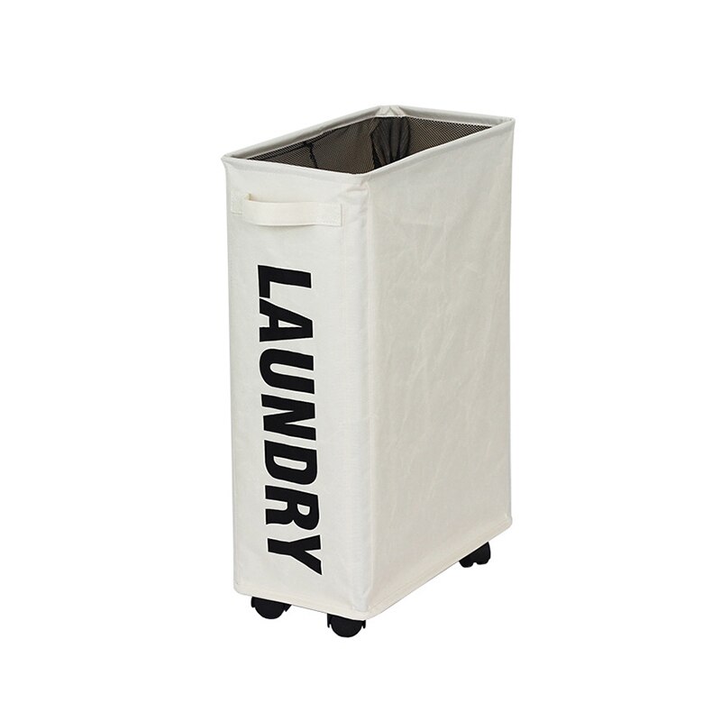 Foldable Laundry Basket with Wheels Dirty Clothes Storage Basket Bathroom Laundry Hamper Household Laundri Hamper Toy Storage: White    laundri bag