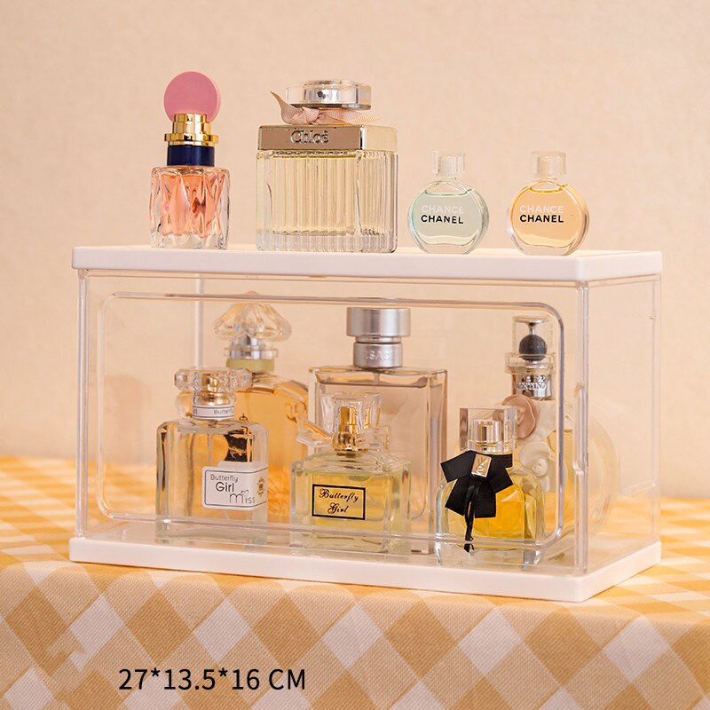 Boîte de rangement de parfum en acrylique, présentoir Transparent de bijoux de maquillage, boîte de rangement à domicile, organisateur de cosmétiques: Small - 1PC
