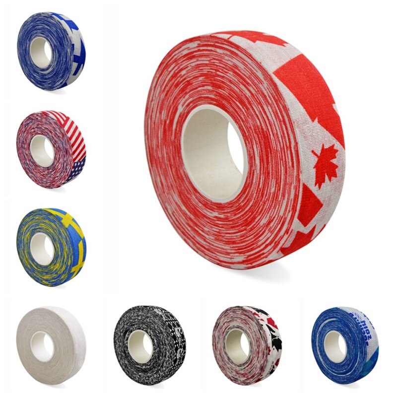 2.5mm x 25m nastri colorati antiscivolo per bastoncini da Hockey il panno multiuso in cotone di sicurezza sportiva migliora il nastro da Golf per badminton sul campo di ghiaccio