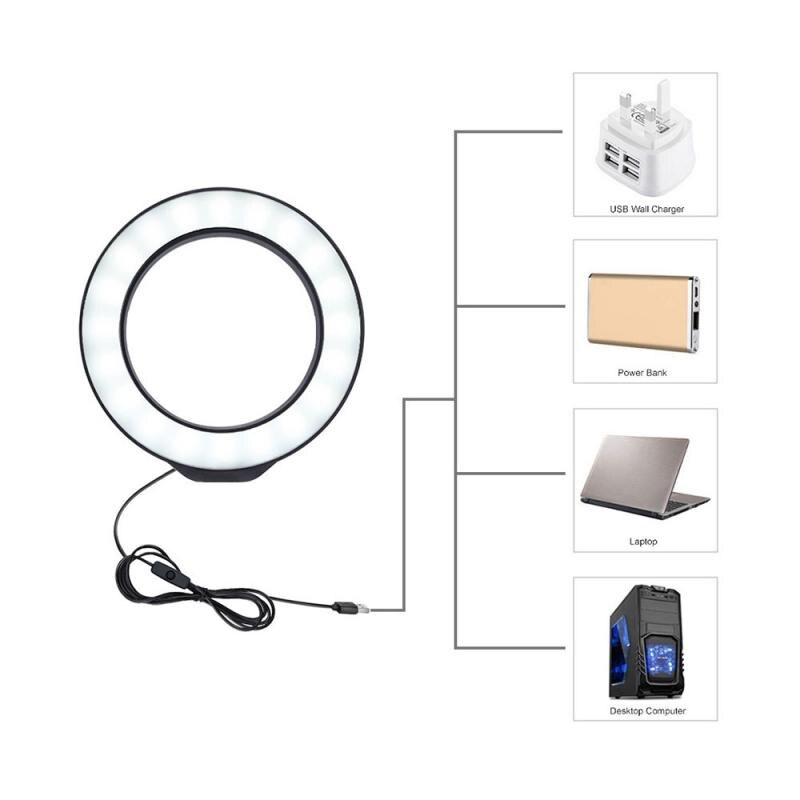 4,7 Zoll 12cm USB Dimmbare LED Selfie Ring Licht Kamera Telefon Fotografie Video machen-hoch Lampe Mit Stativ Oder Runde backet