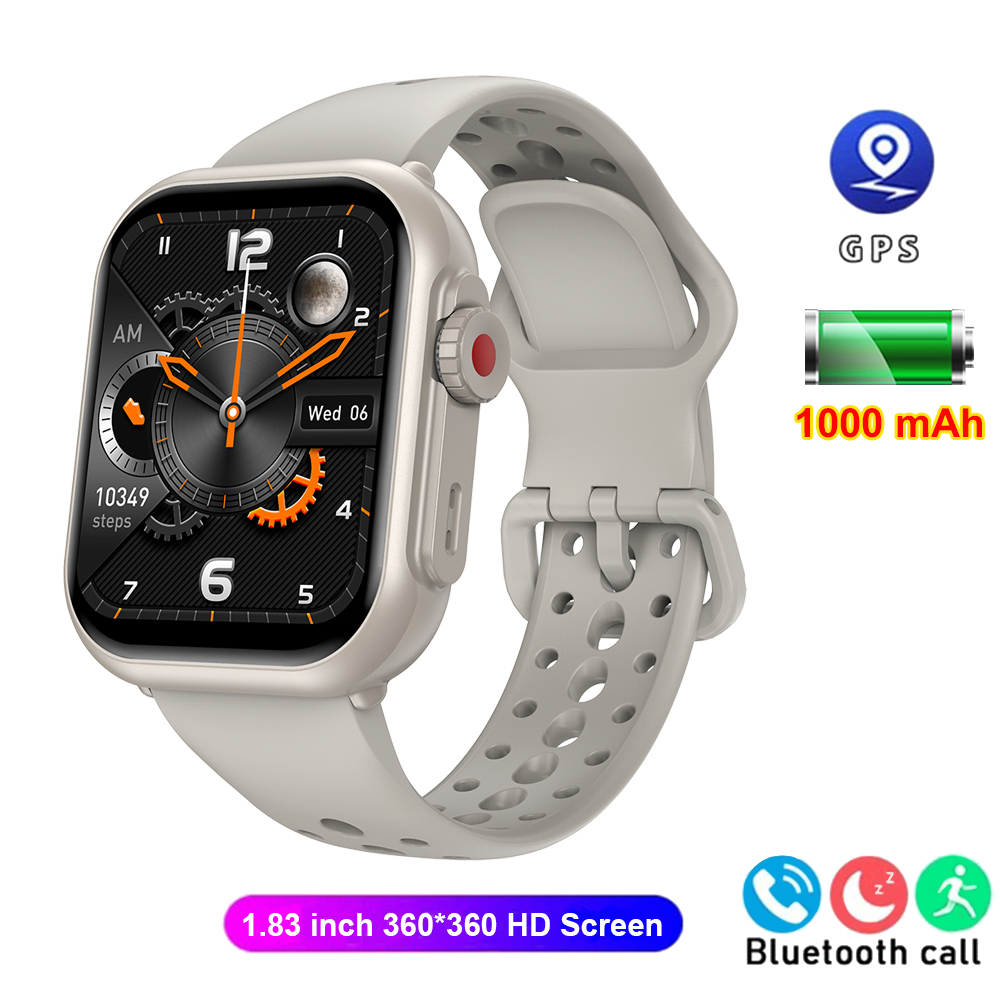 Wytrzymały inteligentny zegarek 1000mAh połączenia Bluetooth mężczyźni kobiety Smartwatch bransoletka zdatność sportowy niestandardowy zegarek twarz 2025 nowość dla Xiaomi: biały