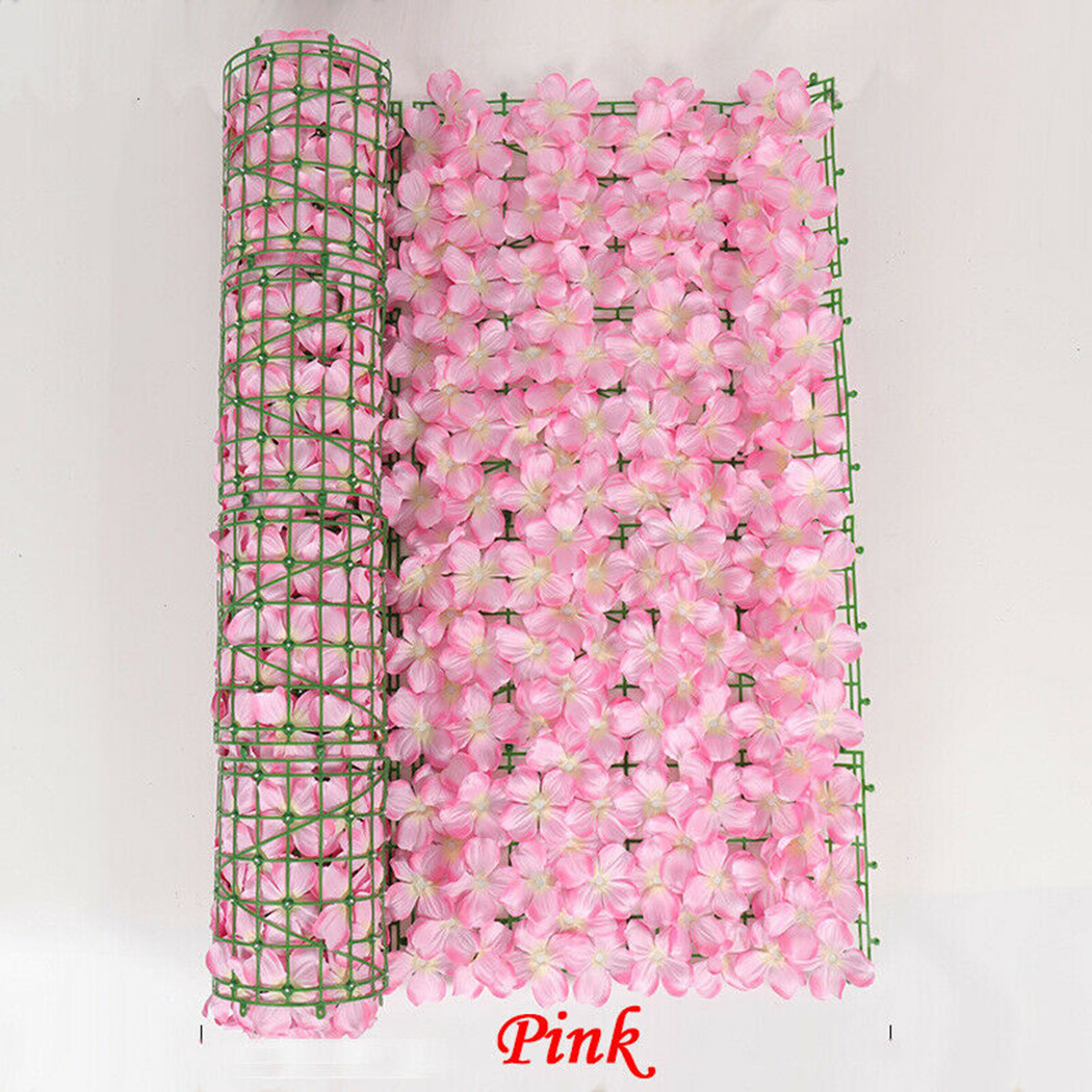 Valla de flores artificiales de 1M, enrejado de pared para paisajismo, pantalla de valla de privacidad para jardín al aire libre, patio trasero, balcón, decoración de setos