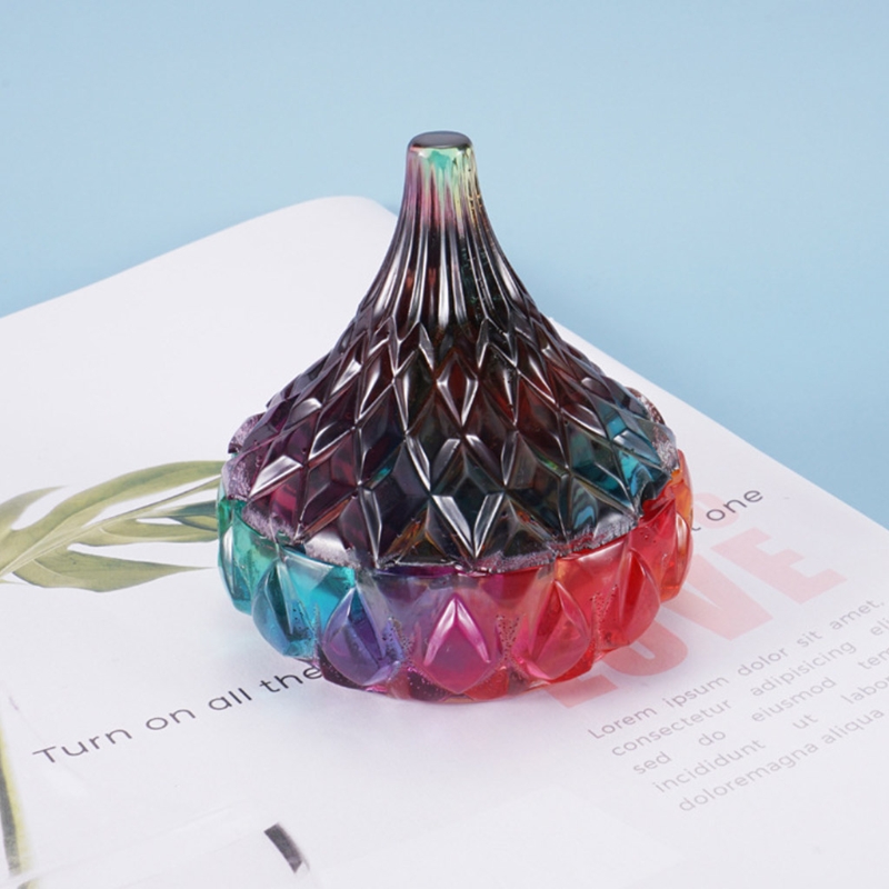 Molde de resina epoxi de cristal, caja de almacenamiento artesanal, contenedor de fundición de silicona, decoraciones de Navidad y Año , , 1 Juego